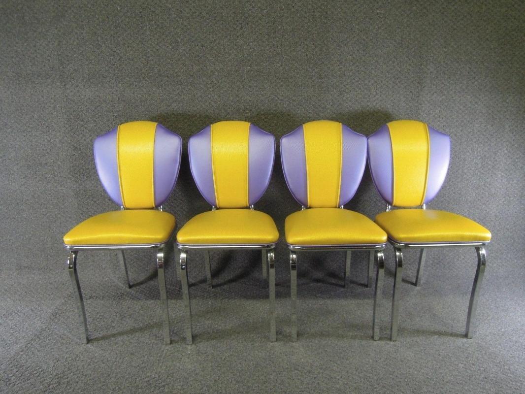 Vintage Chrome Dinette Yellow Moon Glow Table Lloyd Chairs New Fabric