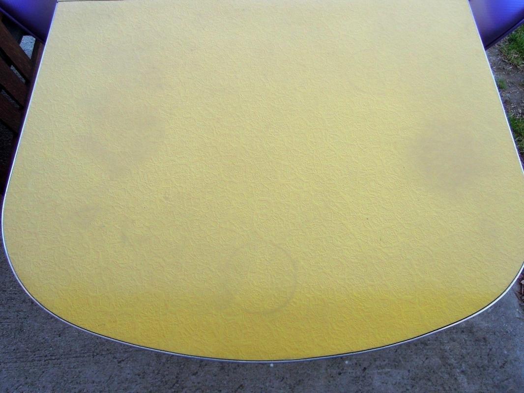 Vintage Chrome Dinette Yellow Moon Glow Table Lloyd Chairs New Fabric
