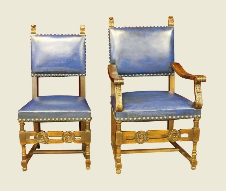 Pair Mahogany Renaissance Chairs From Cranbrook Academy of Art