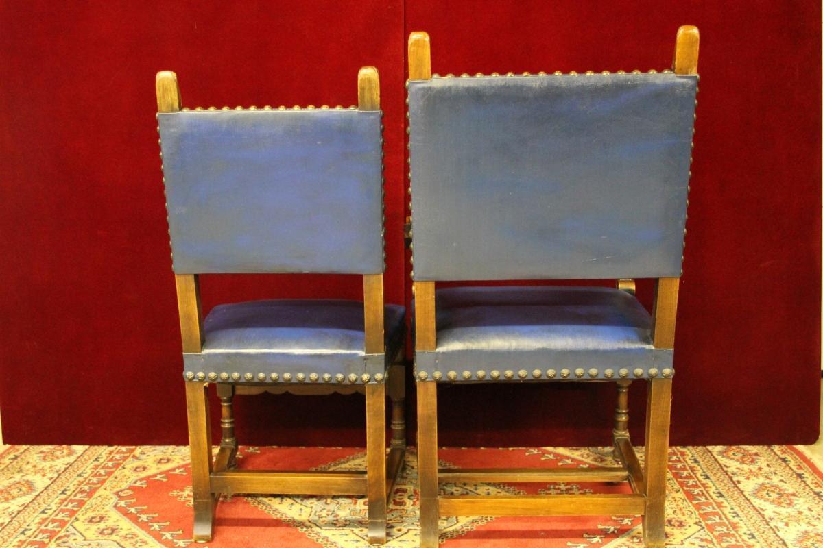 Pair Mahogany Renaissance Chairs From Cranbrook Academy of Art