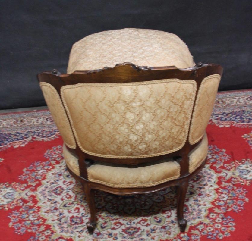 Louis XV Chaise Lounge Carved Wood Down Cushion
