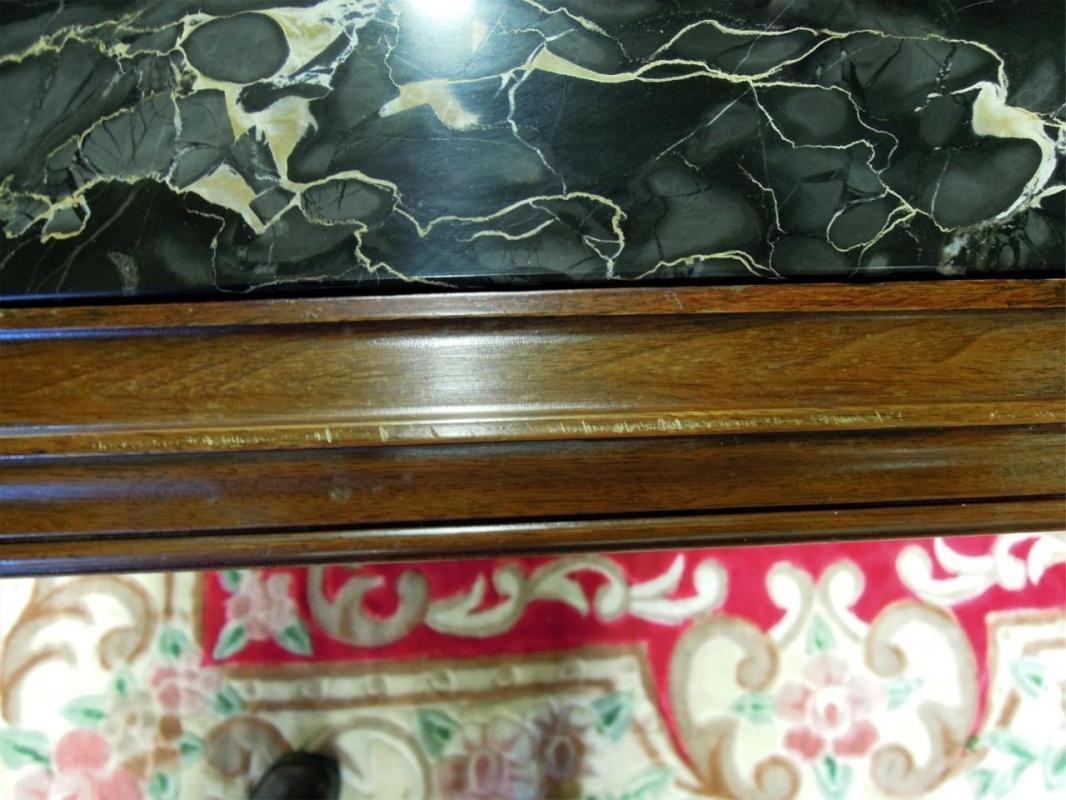 Antique Figural Head Table Marble Top Octogon Shape