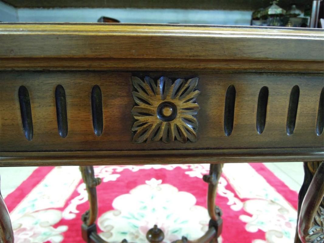 Antique Figural Head Table Marble Top Octogon Shape