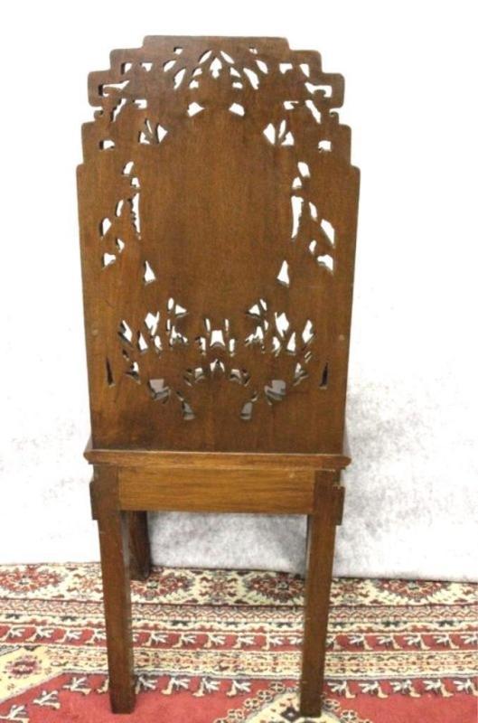 Figural Asian Chair Carved Wood Stunning RARE