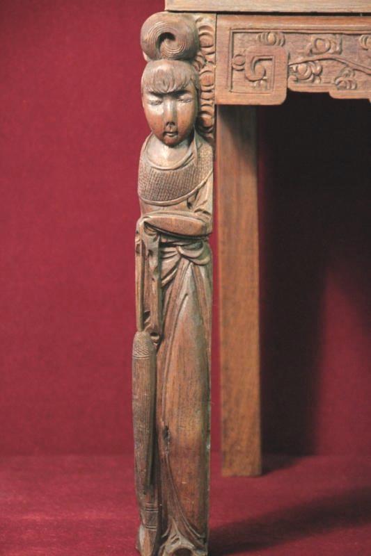 Figural Asian Chair Carved Wood Stunning RARE