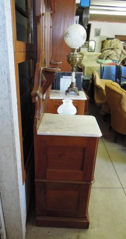 Antique Victorian Drop Marble Vanity With Mirror