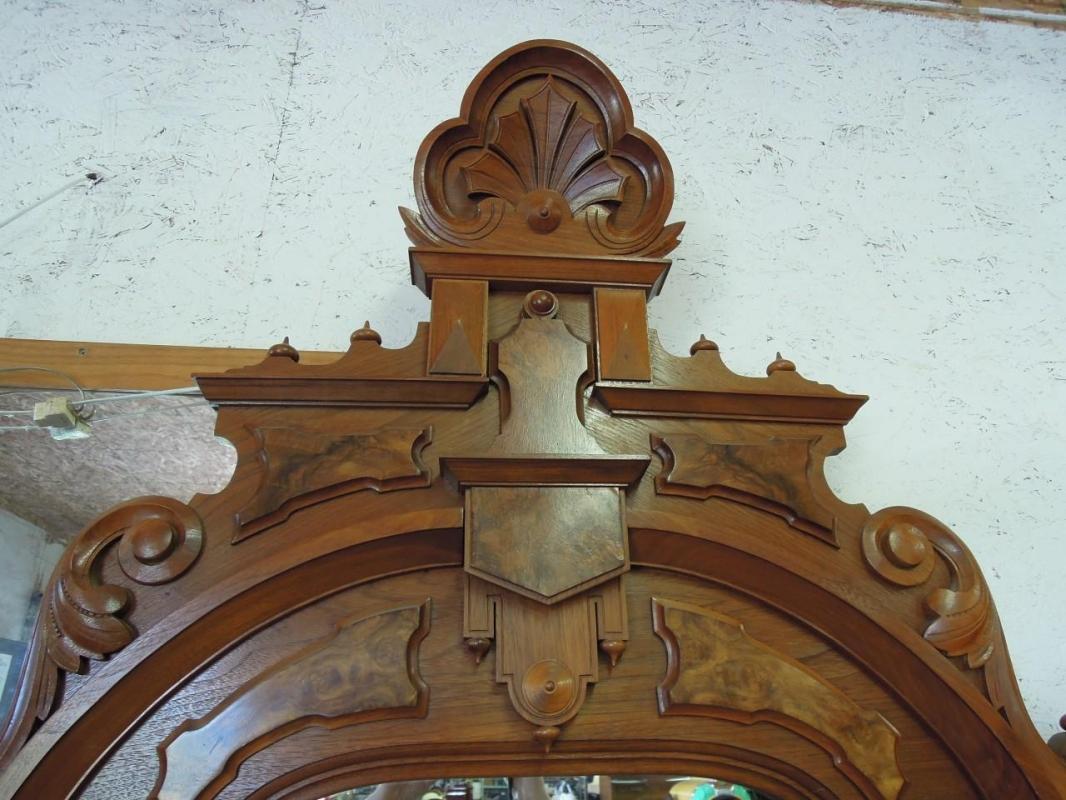 Antique Victorian Drop Marble Vanity With Mirror