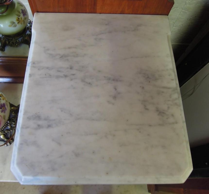 Antique Victorian Drop Marble Vanity With Mirror