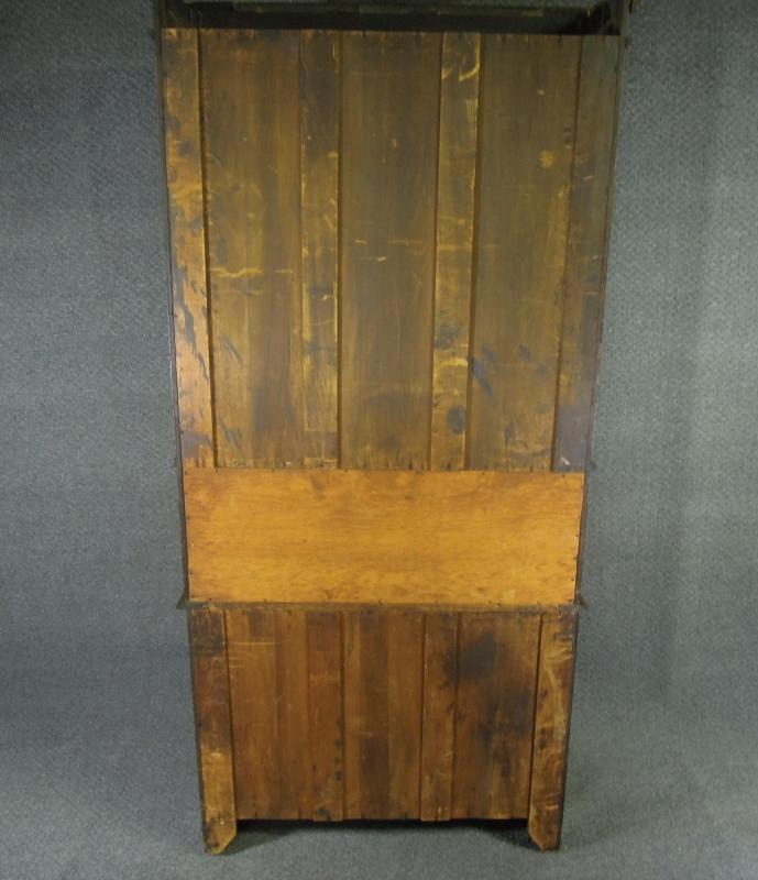 Antique Victorian Cylinder Secretary Desk Mahogany & Burl