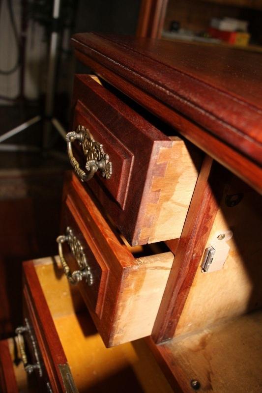 Antique Dresser Gentlemans Chest With Mirror Walnut