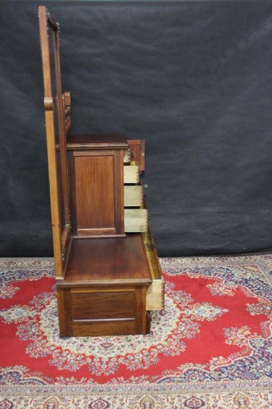 Antique Dresser Gentlemans Chest With Mirror Walnut