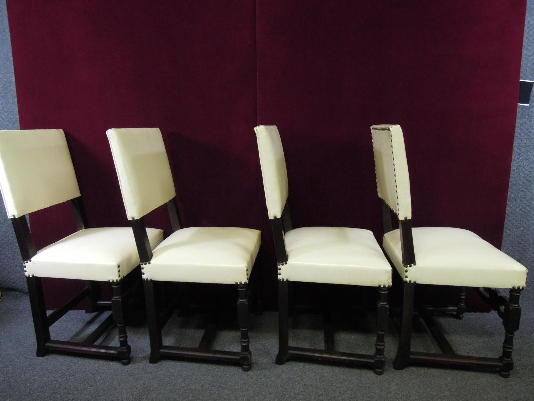 Antique French High Back Chairs Master Carved Arms Stretcher Side Six