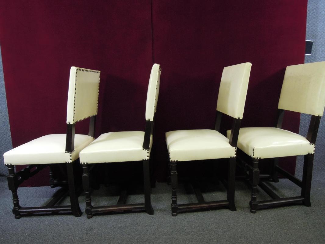 Antique French High Back Chairs Master Carved Arms Stretcher Side Six