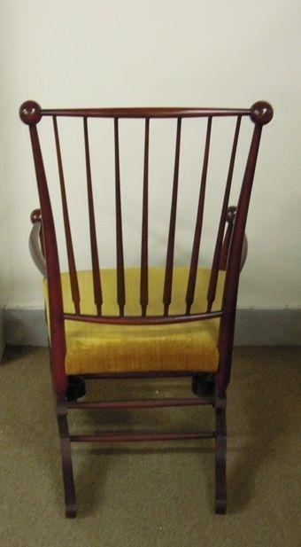 Antique Rocking Chair Platform Base Spindle Back