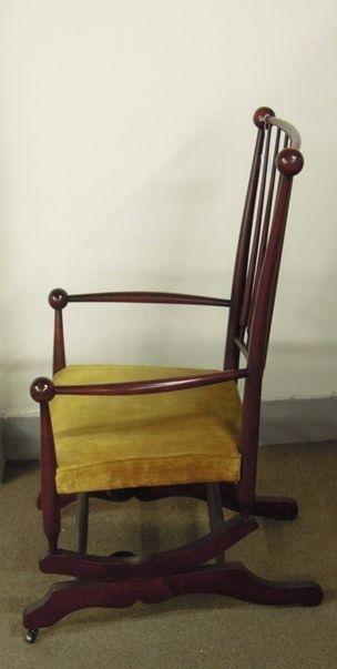 Antique Rocking Chair Platform Base Spindle Back