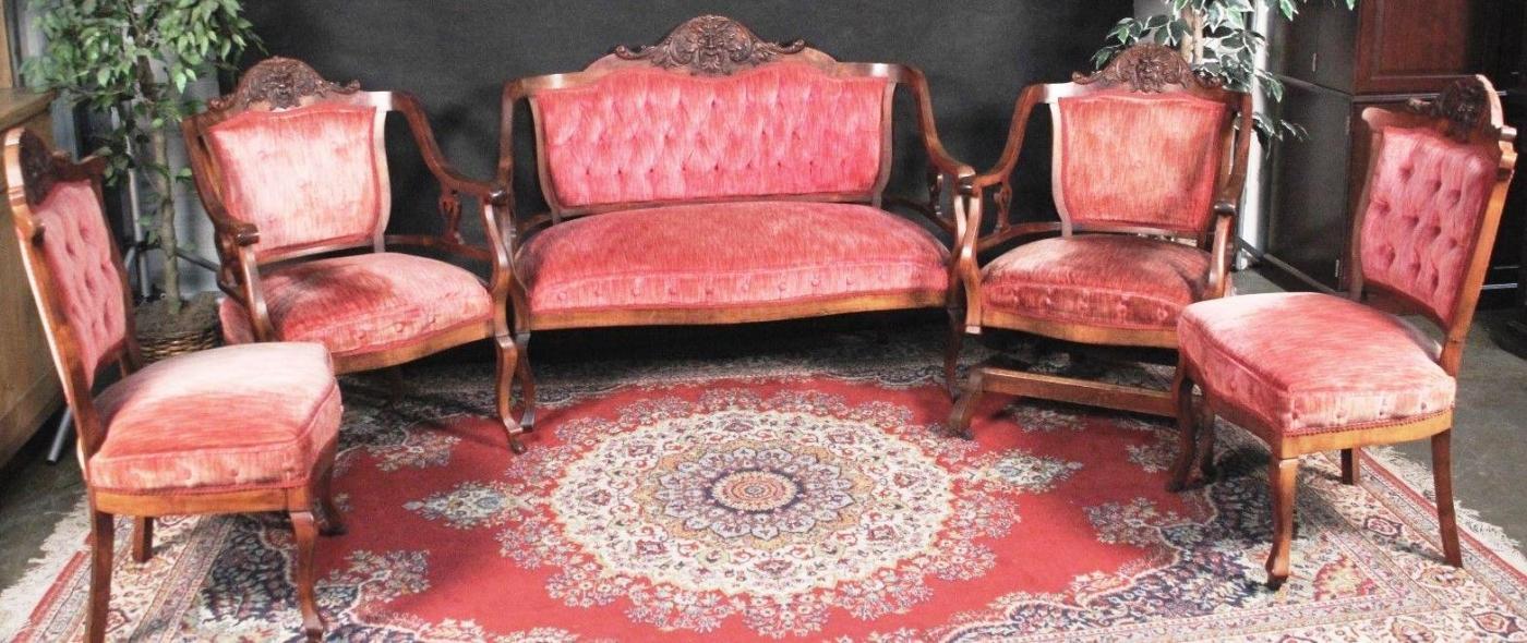Carved Antique Parlor Settee Rocking Chair Side Chairs Man Of North Wind Zeus