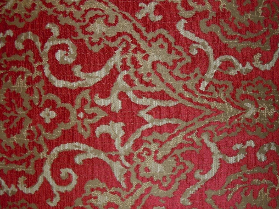 Rocco Revival Parlor Salon Settee Matching Chairs Brand New Brocade Red and Gold