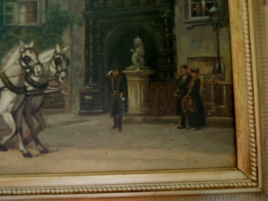 Antique Oil Painting Kaiser Franz Joseph 1 Horse And Buggy