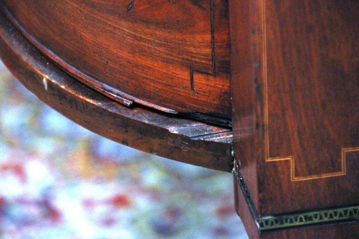 Regency English Sideboard Buffett Mahogany Burl Brass Rails Rare to Find