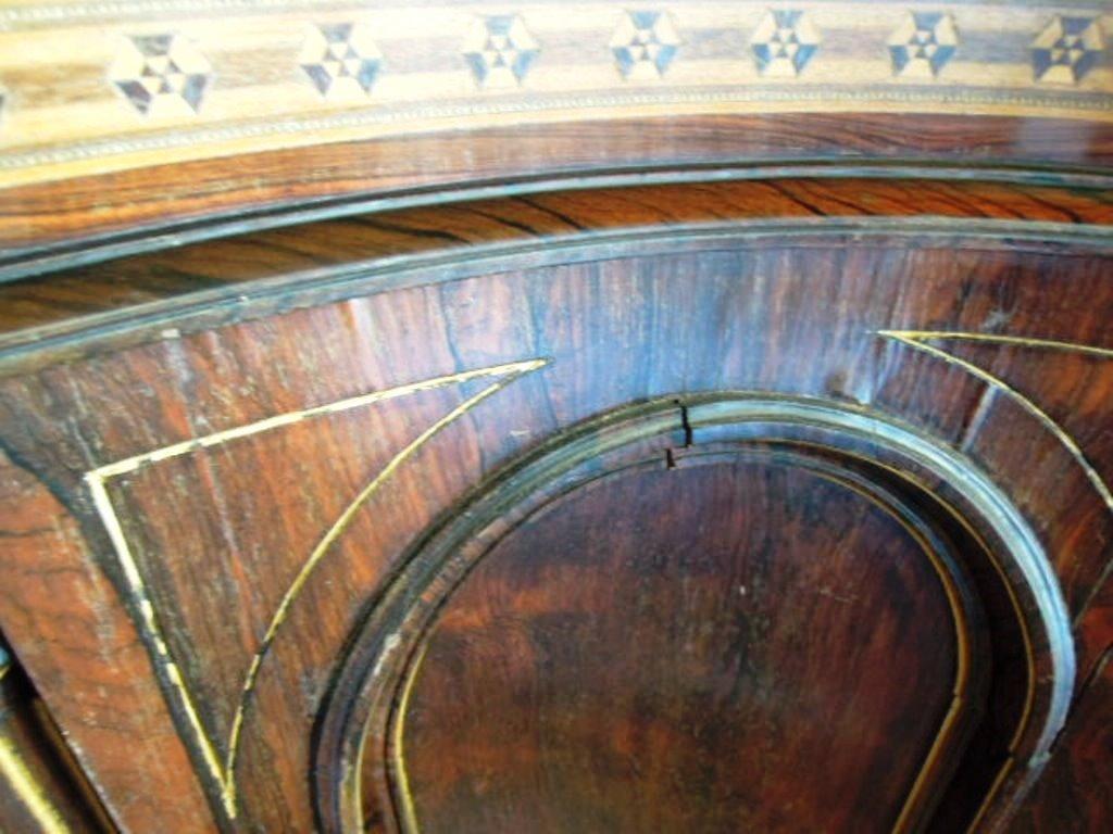 French Renaissance Revival Credenza Inlaid Carved Floral Designs