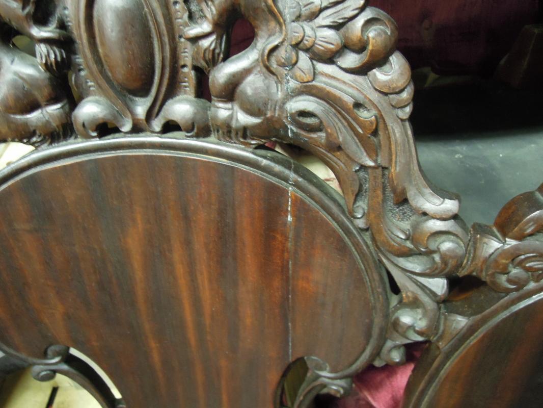Horner Style Parlor Settee Rocking & Chair Griffin Heads