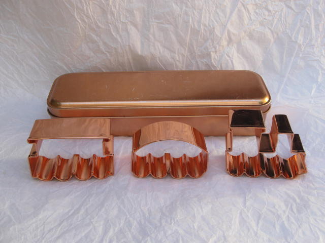 Copper Plated Set of 3 Train Locomotive Coal Car Caboose Cookie Cutters