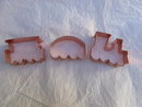 Copper Plated Set of 3 Train Locomotive Coal Car Caboose Cookie Cutters