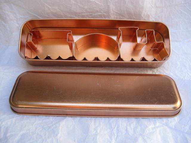 Copper Plated Set of 3 Train Locomotive Coal Car Caboose Cookie Cutters