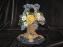 Cast Iron Flower Basket Doorstop Door Stop
