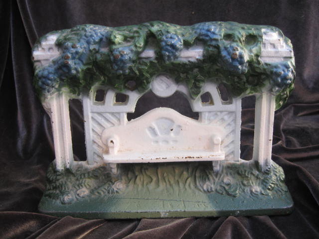 Cast Iron Garden Bench & Terrace Doorstop John Wright Door Stop