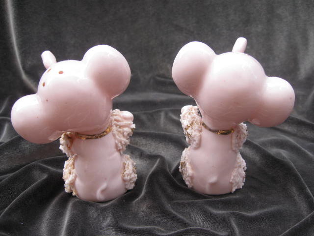 Vintage Pink Elephants Anthropomorphic Salt I Pepper Shakers