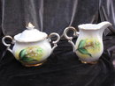 Porcelain Norcrest Liily Of The Valley Sugar & Creamer Handpainted Set