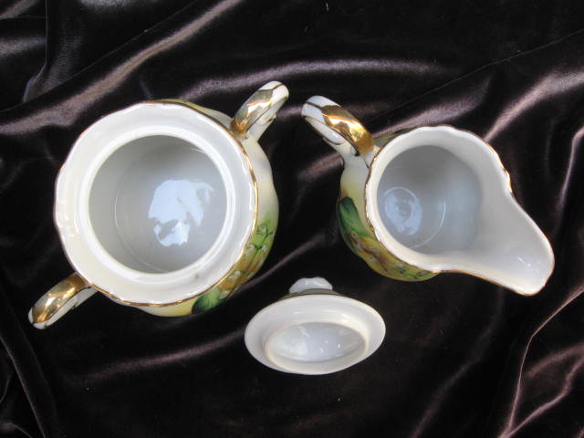 Porcelain Norcrest Liily Of The Valley Sugar & Creamer Handpainted Set