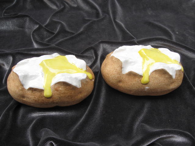 Idaho Baked Potato With Butter Salt & Pepper Shakers