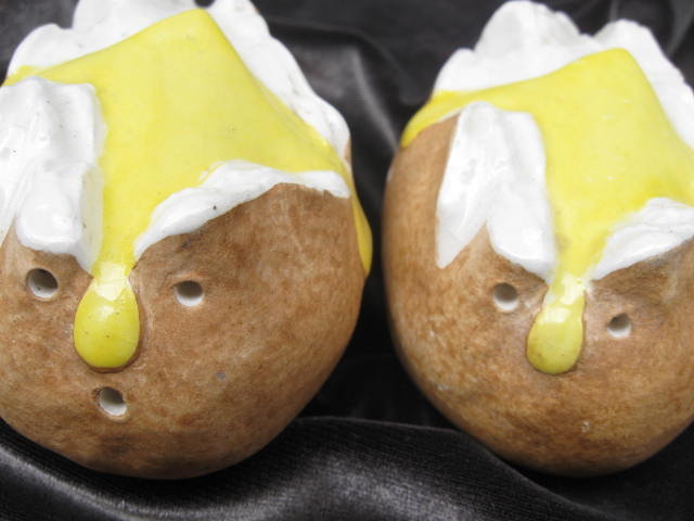 Idaho Baked Potato With Butter Salt & Pepper Shakers