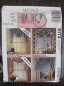 New Vintage McCall's 5183 Home Dec In a Sec Window Curtains Swag Jabot Valance Sewing Pattern