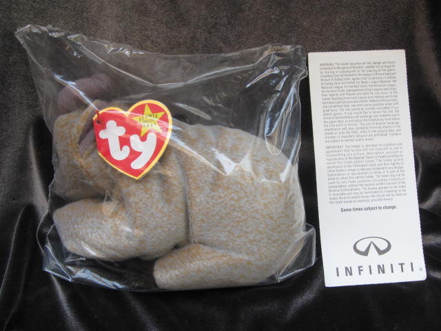 Ty Goatee Beanie Baby With Baseball Randy Johnson With Game Ticket Beanie Baby