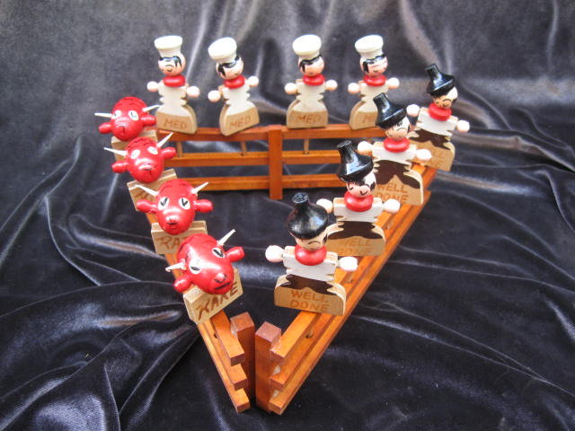 Vintage BBQ Steer or Bull Steak Meat Markers Rare Medium Well Done