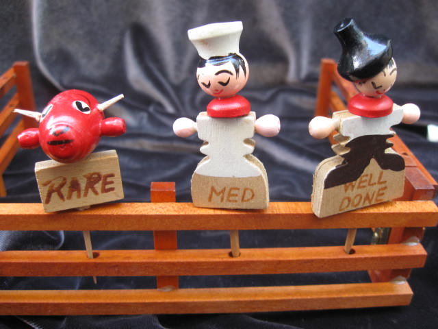 Vintage BBQ Steer or Bull Steak Meat Markers Rare Medium Well Done