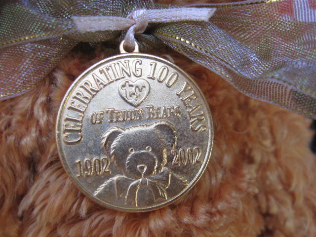 Ty Teddy Roosevelt Teddybearsary 100th Year Anniversary Bear Beanie Classic & Beanie Baby