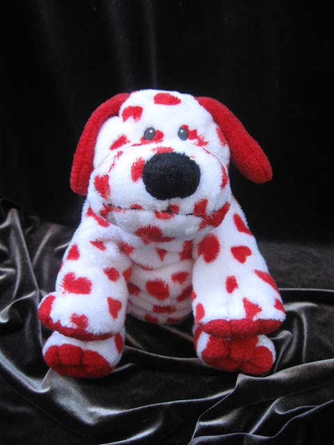 Ty Sweetly The White & Red Puppy Dog With Valentine Hearts