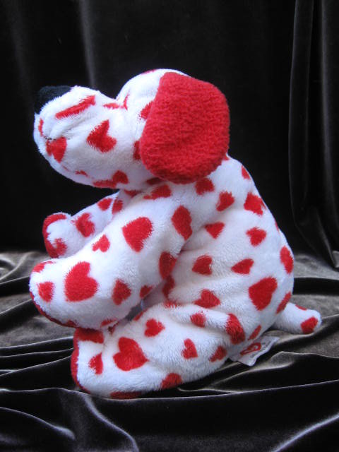 Ty Sweetly The White & Red Puppy Dog With Valentine Hearts