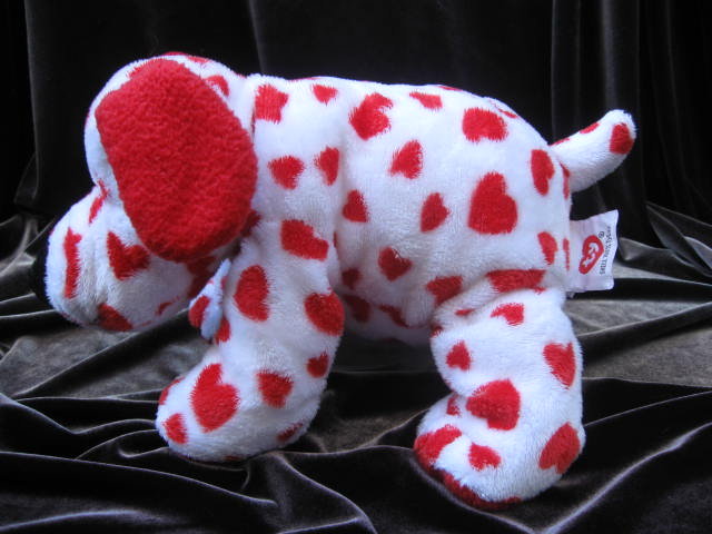 Ty Sweetly The White & Red Puppy Dog With Valentine Hearts