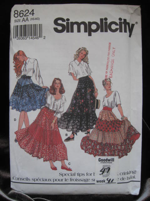 Simplicity 8624 Pull On Skirt In 4 Versions Sewing Pattern