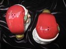 Fitz & Floyd Large Holiday Santa Claus With Bell Salt & Pepper Shakers Christmas