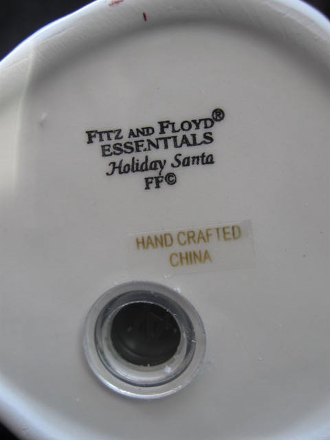 Fitz & Floyd Large Holiday Santa Claus With Bell Salt & Pepper Shakers Christmas