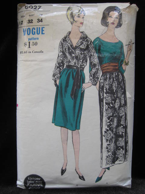 Vintage Vogue 6027 Misses' Shirt, Blouse, Skirt & Cummerbund Sewing Pattern Size 12 1960's