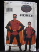 New Butterick 4173 Men's Batman Forever Robin Halloween Costume Sewing Pattern