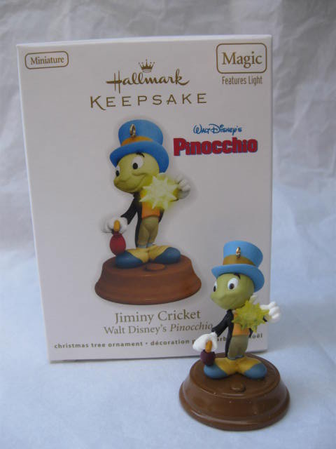 Hallmark 2011 Jiminy Cricket Walt Disney Pinocchio Christmas Tree Ornament Magic Light