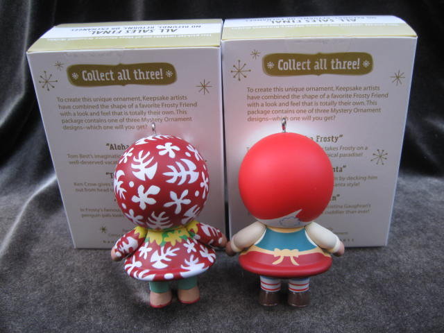 Hallmark 2011 Aloha Frosty & Toymaker Santa Mystery Ornaments